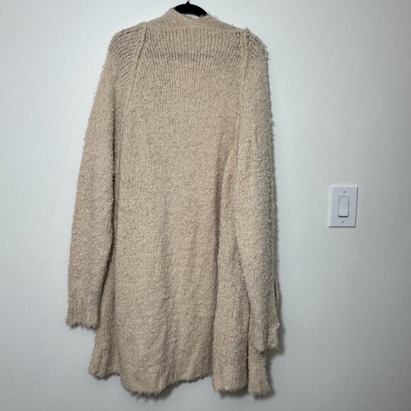 Free People Women’s Chunky Knit Duster Cardigan  Size L Wool Blend Open Front - Picture 6 of 10